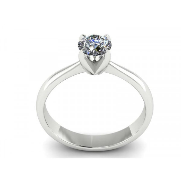 Каблучка з білого золота з центральним діамантом 0.40 карат