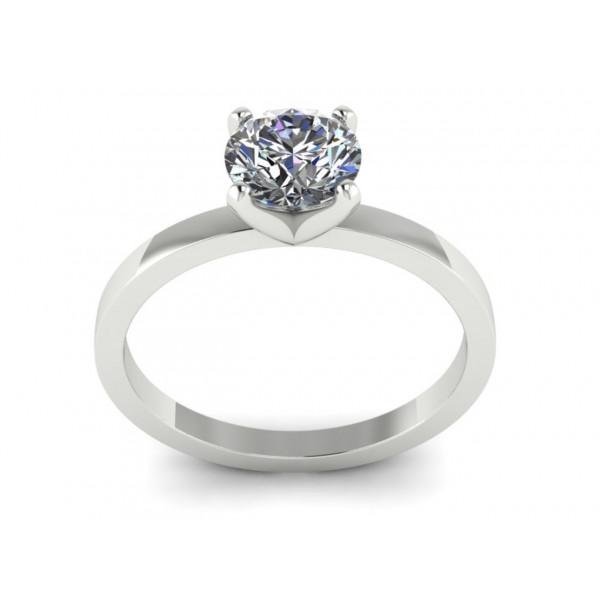 Каблучка з білого золота з центральним діамантом 0.50 карат