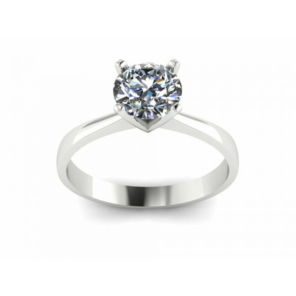 Каблучка з білого золота з центральним діамантом 0.70 карат
