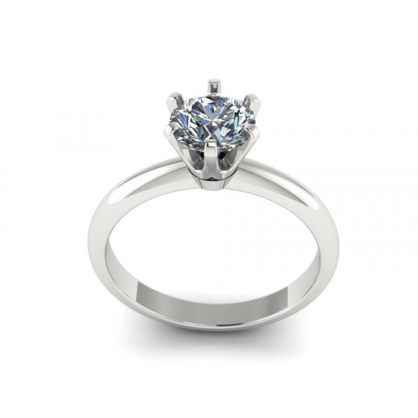 Каблучка з білого золота з центральним діамантом 0.50 карат