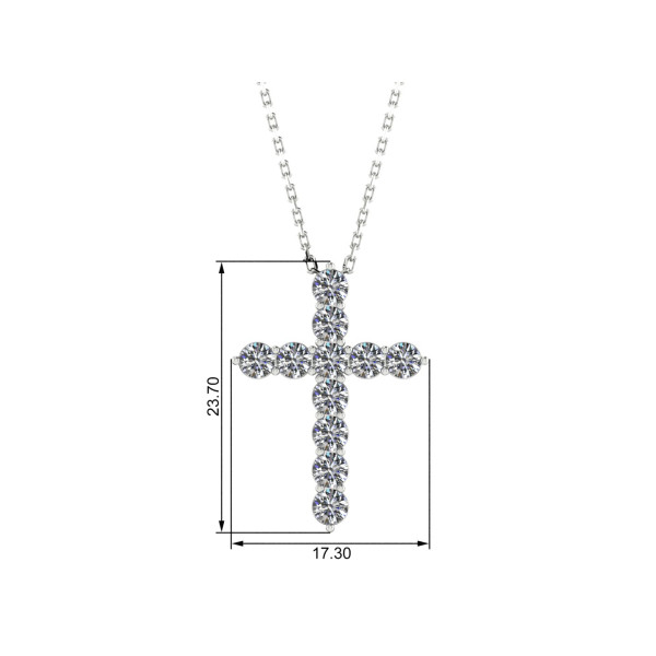 White gold cross with diamonds 1.21 ct