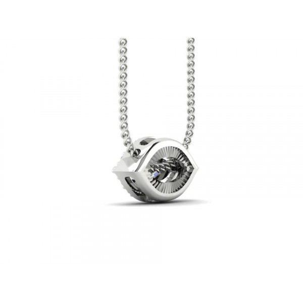 White gold pendant with a central 0.30 carat marquise-cut diamond