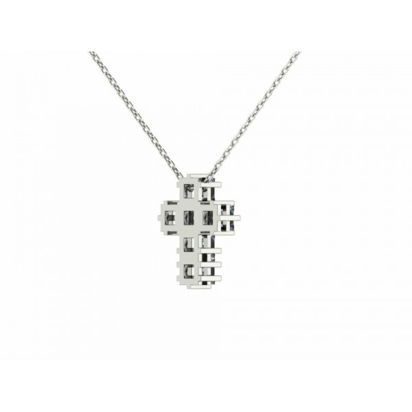 White gold cross set with diamonds 3 ct