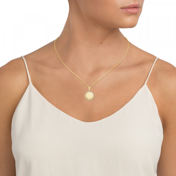Engravable Disc Diamond Pendant